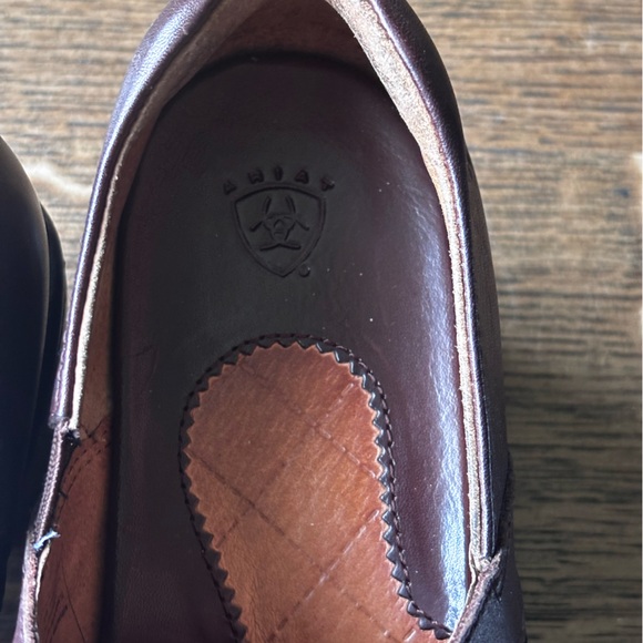 Ariat Brown Leather Clog Slip On Heels Western Comfort Shoes 8.5B - Picture 7 of 11